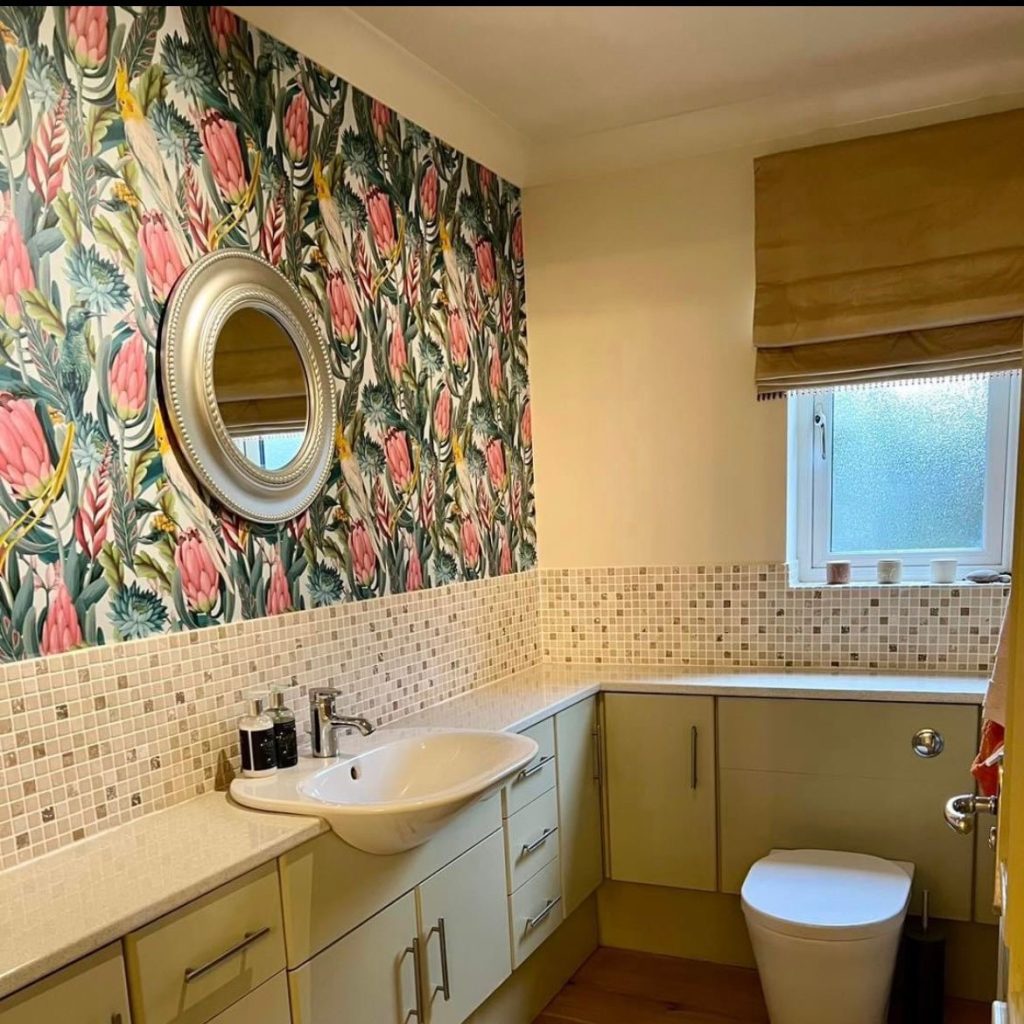 bathroom wallpaper install in stansted